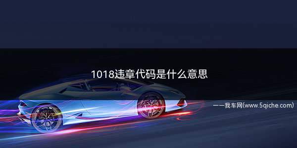 1018违章代码是什么意思(违章代码1018意味着什么)