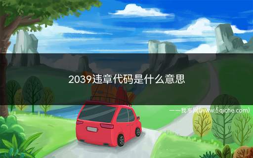 2039违章代码是什么意思(交通违章代码:2039是什么意思)