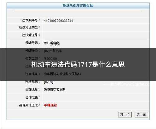 机动车违法代码1717是什么意思(机动车违法代码1717是什么)