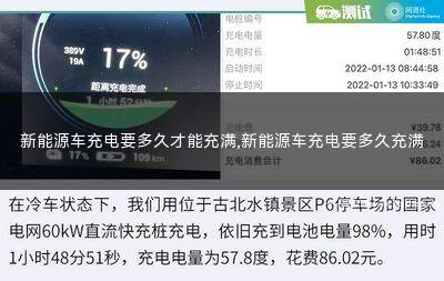 新能源车充电要多久(新能源汽车用完充电还是随时充电)